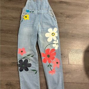 MISSLOOK Women's Denim Overalls with Floral Patterns